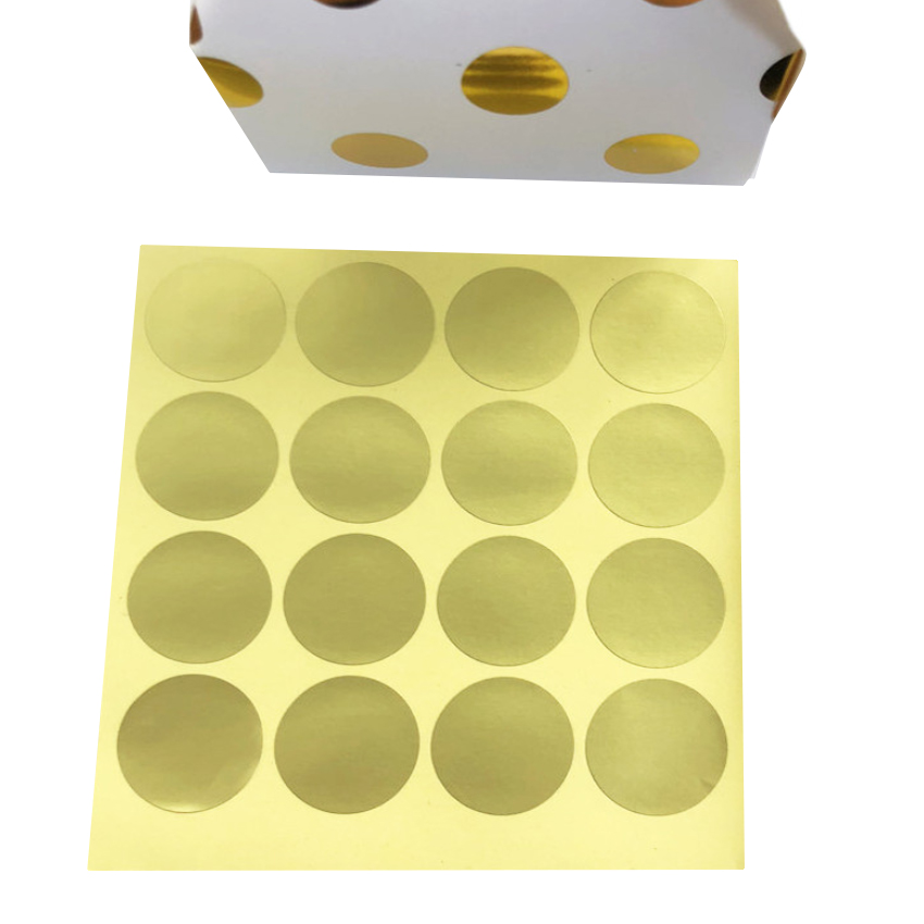 100 개/몫 라운드 작은 골드 빈 수제 케이크 포장 씰링 라벨 스티커 베이킹 선물 스티커